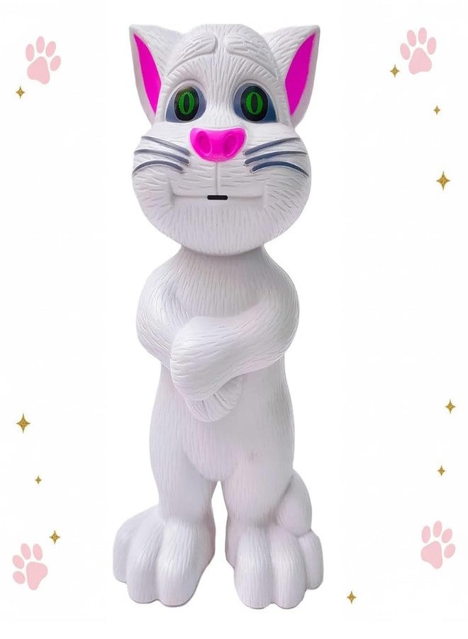 BRAVIADECOR Bravia Interactive Talking Tom Cat Toy for Kids, Voice Repeat, Story & Music Features, White Colour, 3+ Years, Multi Functions, Color As per Stock, Model- 11 - Image 1